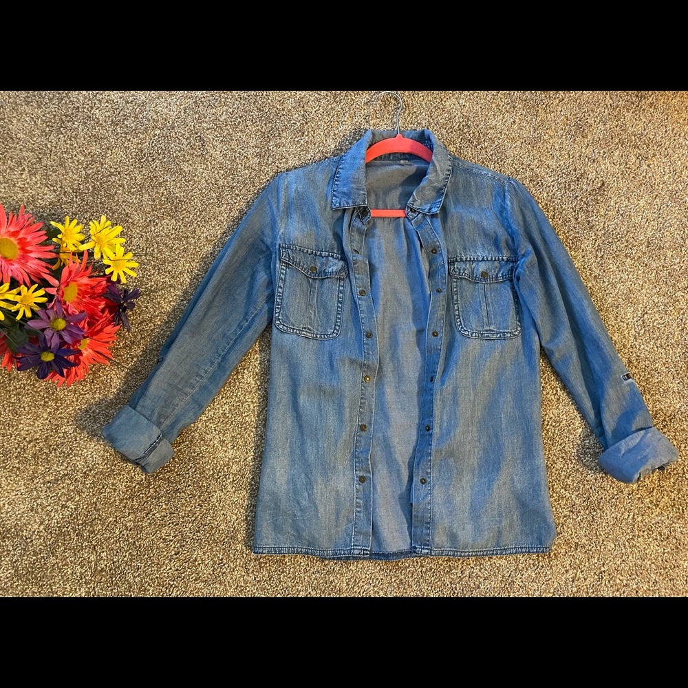 Relaxed Denim Button Up Shirt
